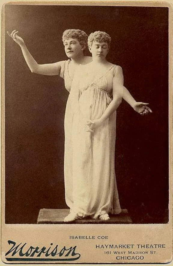 Isabelle Coe in Niobe, a 1892 double-exposure photograph by the artist William Morrison