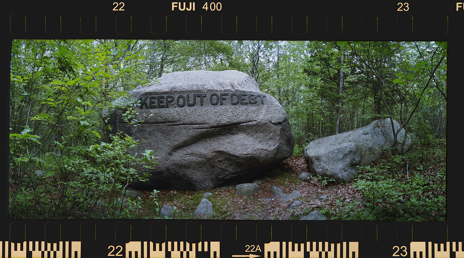 Dogwood Common artwork titled Keep Out of Debt from the Rocky Neck Artist Colony series by Chuck Davis.